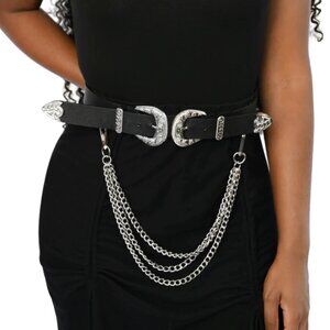 Foxblood Chain Double Trouble Belt in Black